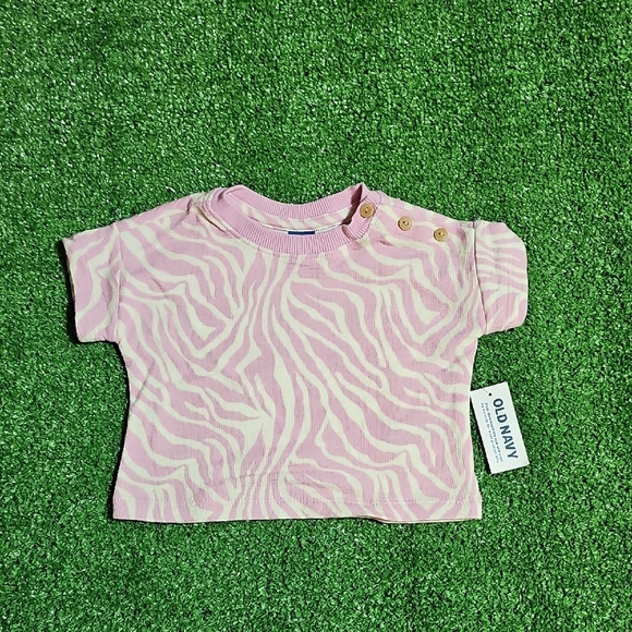 Old Navy Other - Old Navy Pink and White Zebra Baby GirlTee